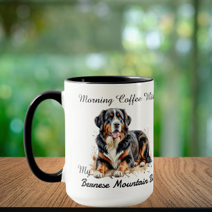 Photo Watercolor Bernese Mountain Dog Personalise Mug