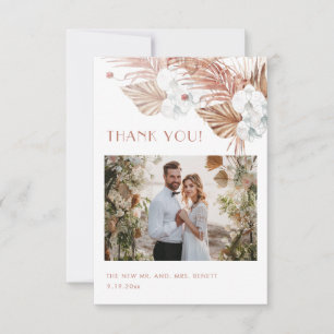 Photo Watercolor Boho Thank You Card