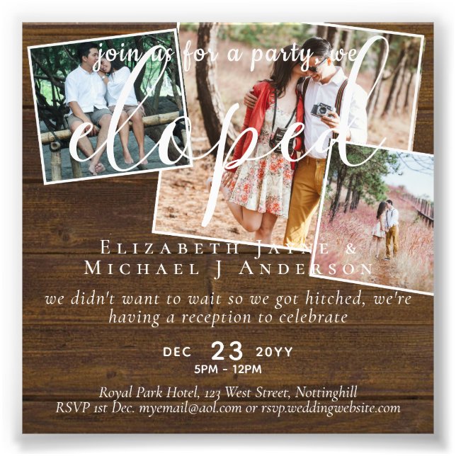 PHOTO We Eloped Announcement Reception Party (Front)