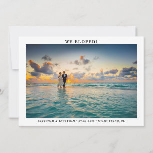 Photo We Eloped Wedding Announcement