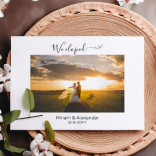Photo We eloped Wedding announcement Postcard