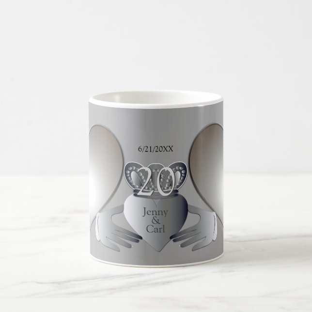 Photo Wedding Anniversary Claddaugh   Coffee Mug (Center)