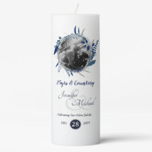 Photo Wedding Anniversary Gift Blue Wreath Modern