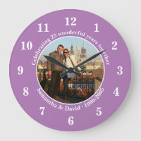 Photo Wedding Anniversary  Gift Wall  Large Clock