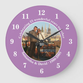 Photo Wedding Anniversary Gift Wall Large Clock