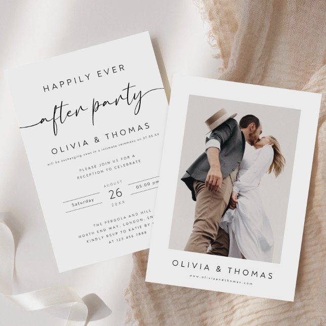 Photo Wedding Announcement, Happily Ever After Par Invitation (Creator Uploaded)