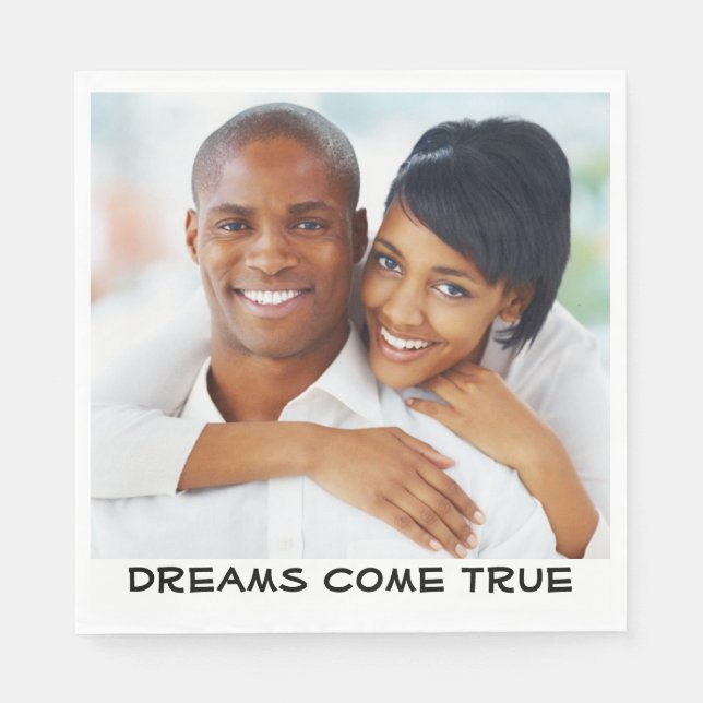 Photo Wedding, Bridal Shower, Engagement Modern Napkin (Front)