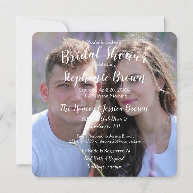 Photo Wedding Bridal Shower Invitation (Front)