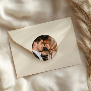 Photo Wedding Classic Round Sticker