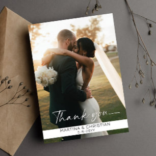 Photo Wedding Flat Thank You Card