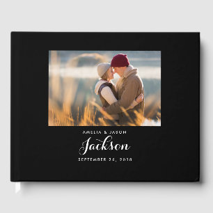 Photo Wedding Guest Book, Black and White Book