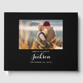 Photo Wedding Guest Book, Black and White Book