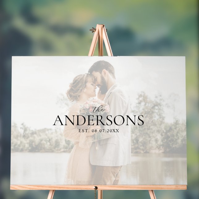 Photo Wedding Guest Signature Acrylic Sign (Neutral)