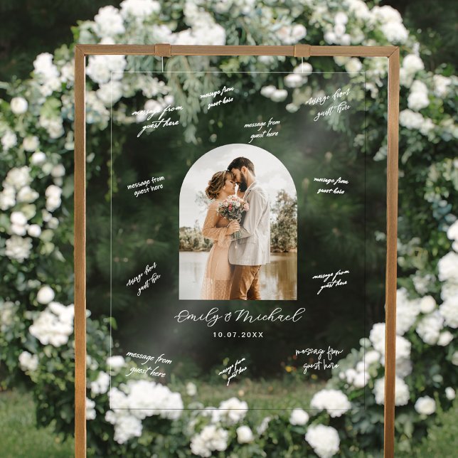 Photo Wedding Guest Signature Message Board Acrylic Sign (Creator Uploaded)