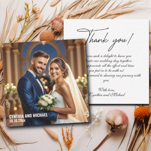 Photo Wedding Handwritten Thank You Card Note