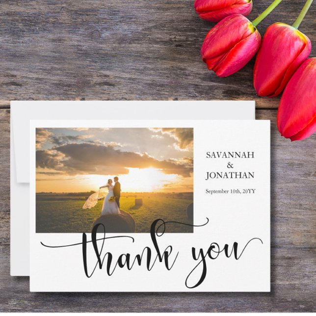 Photo Wedding Horizontal Thank You Cards (Creator Uploaded)