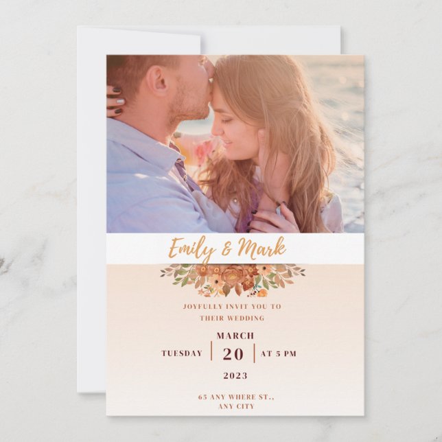 photo wedding invitation (Front)