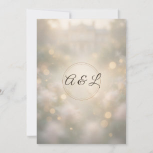 Photo Wedding Invitation, Blurred Garden Bokeh Invitation