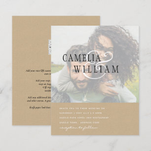 PHOTO Wedding Invitation Engagement Save the Date