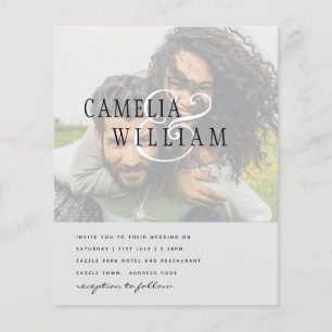 PHOTO Wedding Invitation Engagement Save the Date Flyer