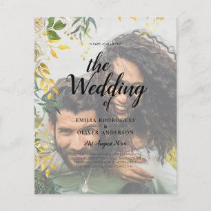 PHOTO WEDDING INVITATION Greenery Gold LeahG Flyer