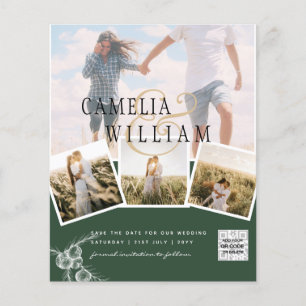 Photo Wedding Invitation JUNIPER GREEN Modern Flyer
