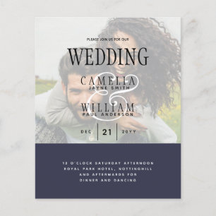 PHOTO WEDDING INVITATION Overlay Text LeahG BUDGET Flyer