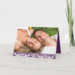 Photo Wedding Invitation-Plum & White Swirl Tree Invitation