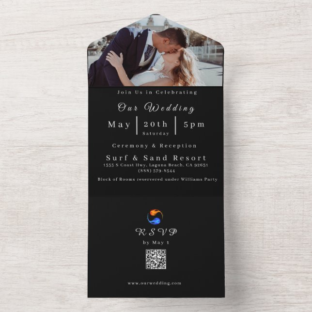 Photo Wedding Invitation-QR code- All In One Invitation (Inside)