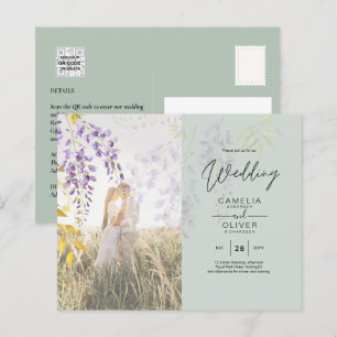 PHOTO WEDDING INVITATION Wisteria Floral BUDGET