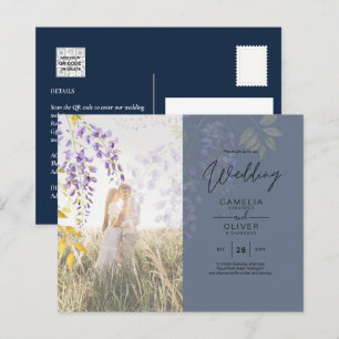 PHOTO WEDDING INVITATION Wisteria Floral BUDGET