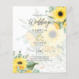 Photo Wedding Invitation with Sunflowers Flyer