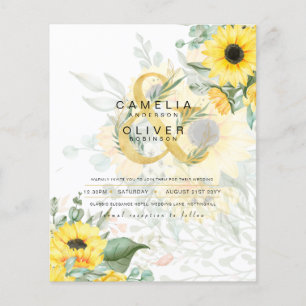 Photo Wedding Invitation with Sunflowers Flyer