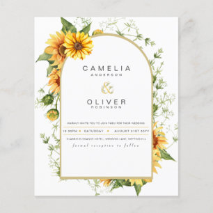 Photo Wedding Invitation with Sunflowers Flyer