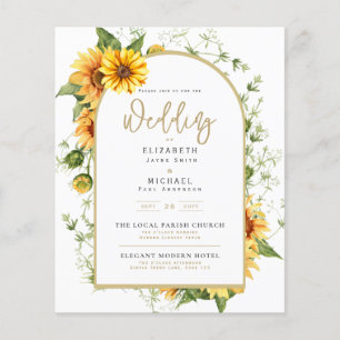 Photo Wedding Invitation with Sunflowers Flyer