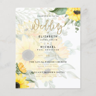 Photo Wedding Invitation with Sunflowers Flyer