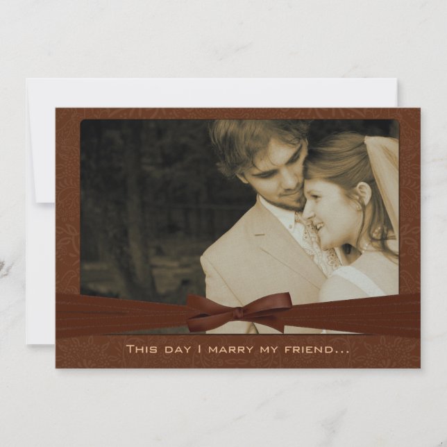 Photo Wedding Invite I marry my Friend-Chocolate (Front)