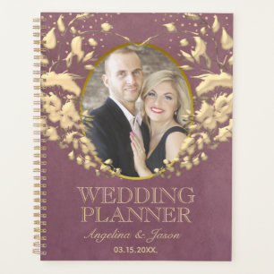 Photo Wedding Luxury Purple and Gold Heart Planner