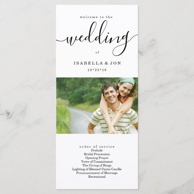 Photo Wedding Mass / Ceremony Program Fan Programme (Front)