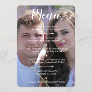 Photo Wedding Menu Card