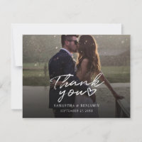 Photo Wedding Photo Hand-Lettered Thank You