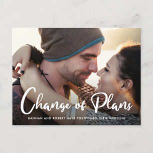 Photo Wedding Postponement Change of Plans Announcement Postcard