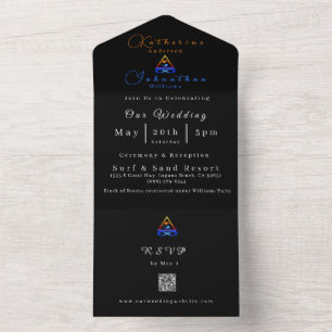 Photo Wedding-QR Code-Twin Flame Symbol- All In One Invitation