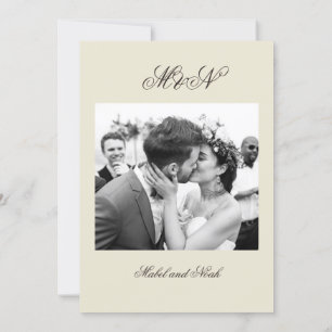 Photo Wedding Romantic Neutral Colour Invitation
