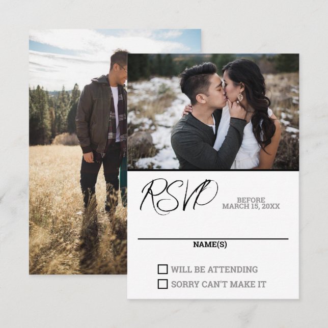 Photo Wedding RSVP Card (Front/Back)