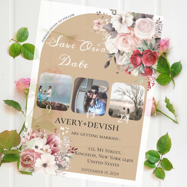 photo wedding save date invitation card (save our date customised photo and date )