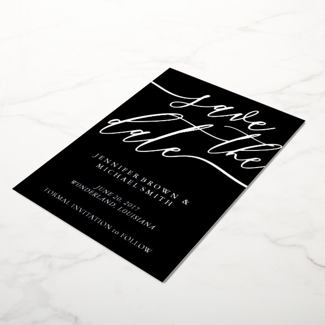 Photo Wedding Save the Date black (Rotated)
