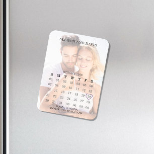 Photo Wedding Save the Date Calendar Magnet