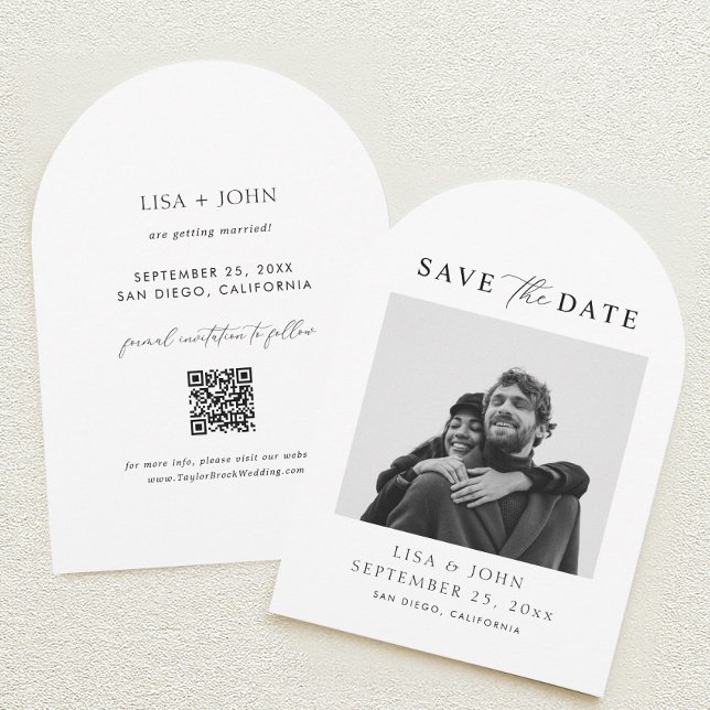 Photo Wedding Save the Date Curved   Invitation (Creator Uploaded)