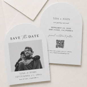 Photo Wedding Save the Date Curved Invitation